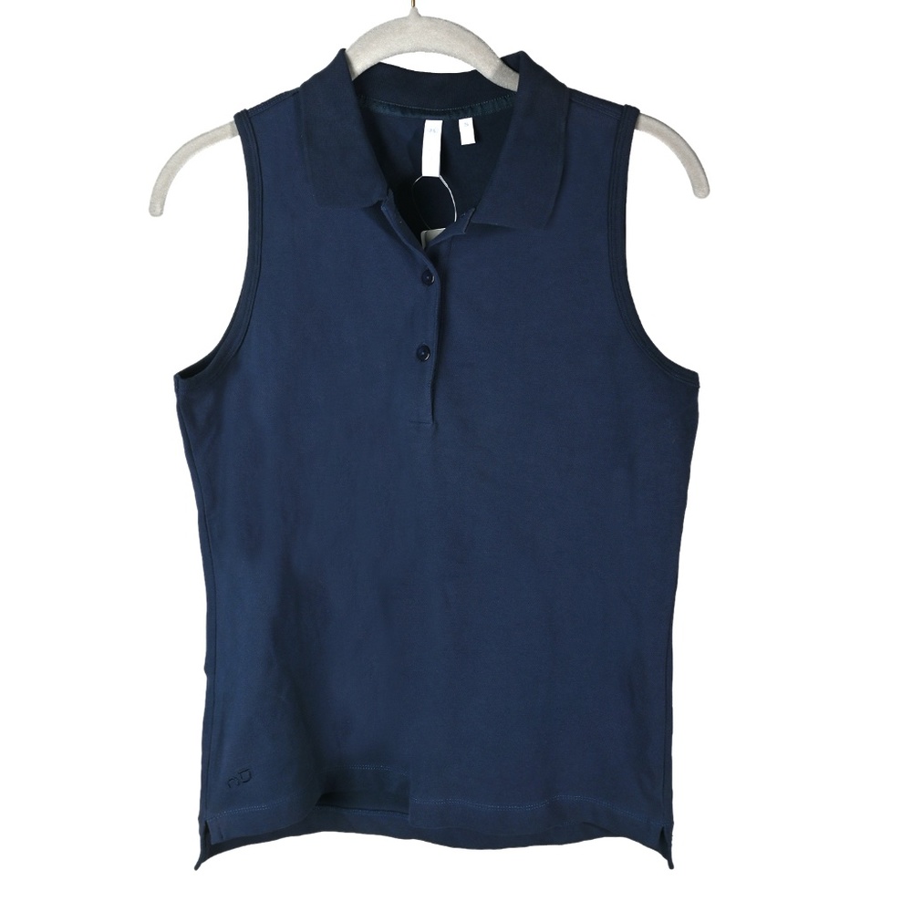 Nūspört Sleeveless Polo Navy Small